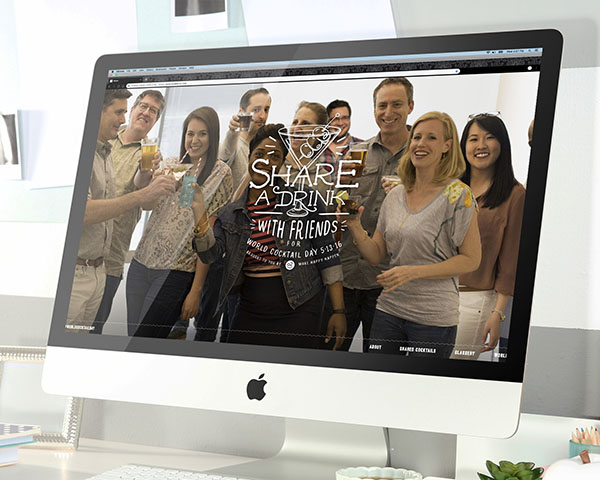 World Cocktail Day website displayed on an iMac